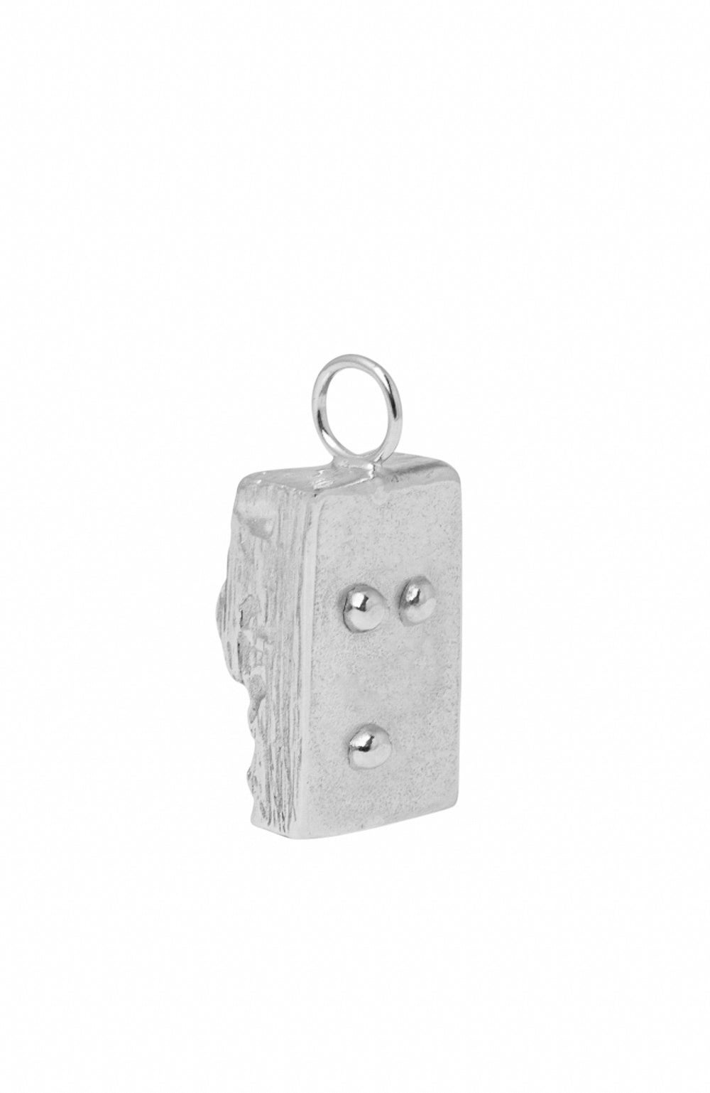 braille alphabet letter necklace released from love gold M Silver