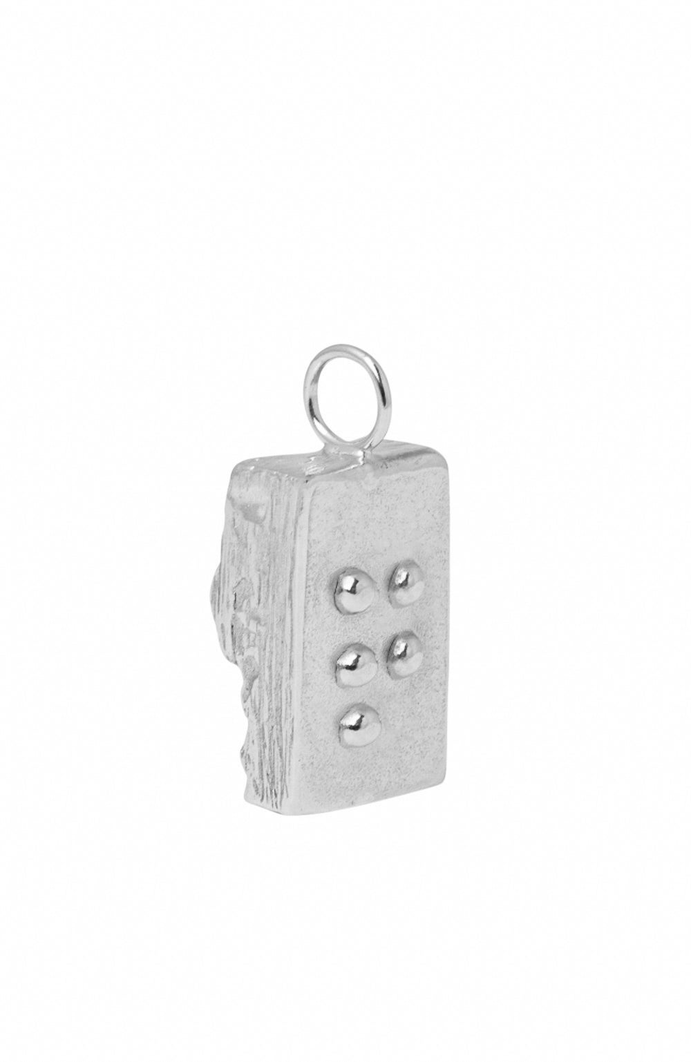 braille alphabet letter necklace released from love gold Q silver