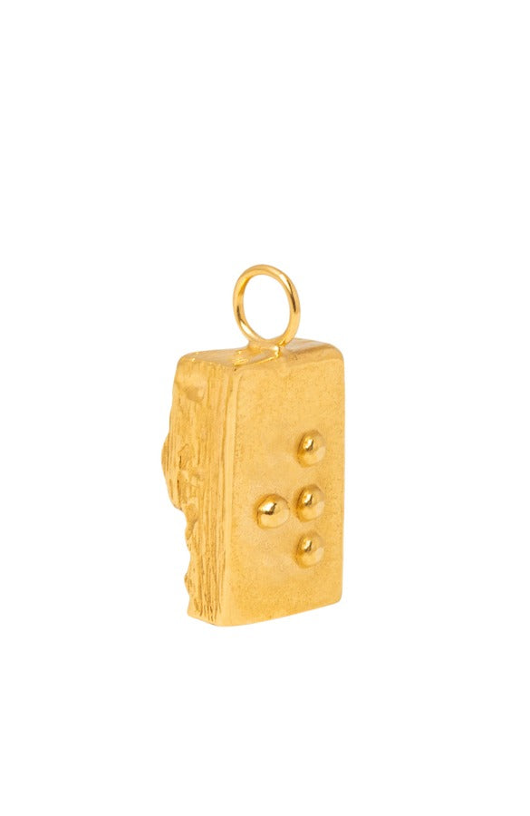braille alphabet letter necklace released from love gold W