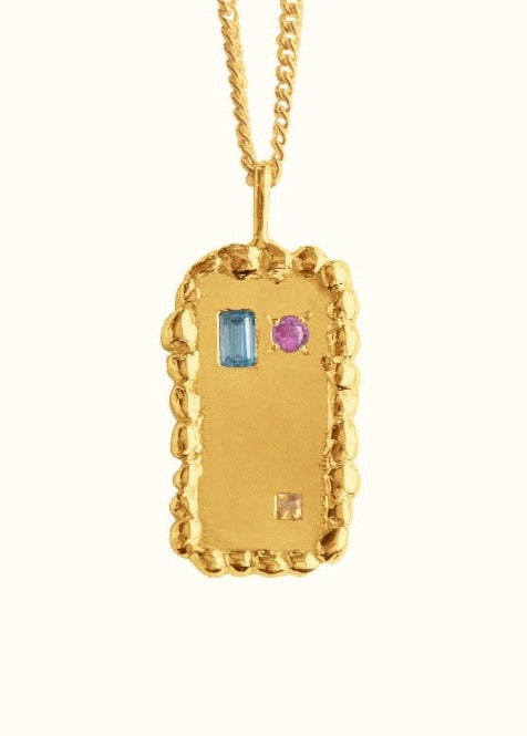 Classic ID tag With Stones