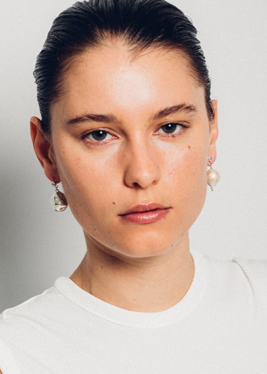 Released From Love Cast Baroque Pearl Earrings Sterling Silver